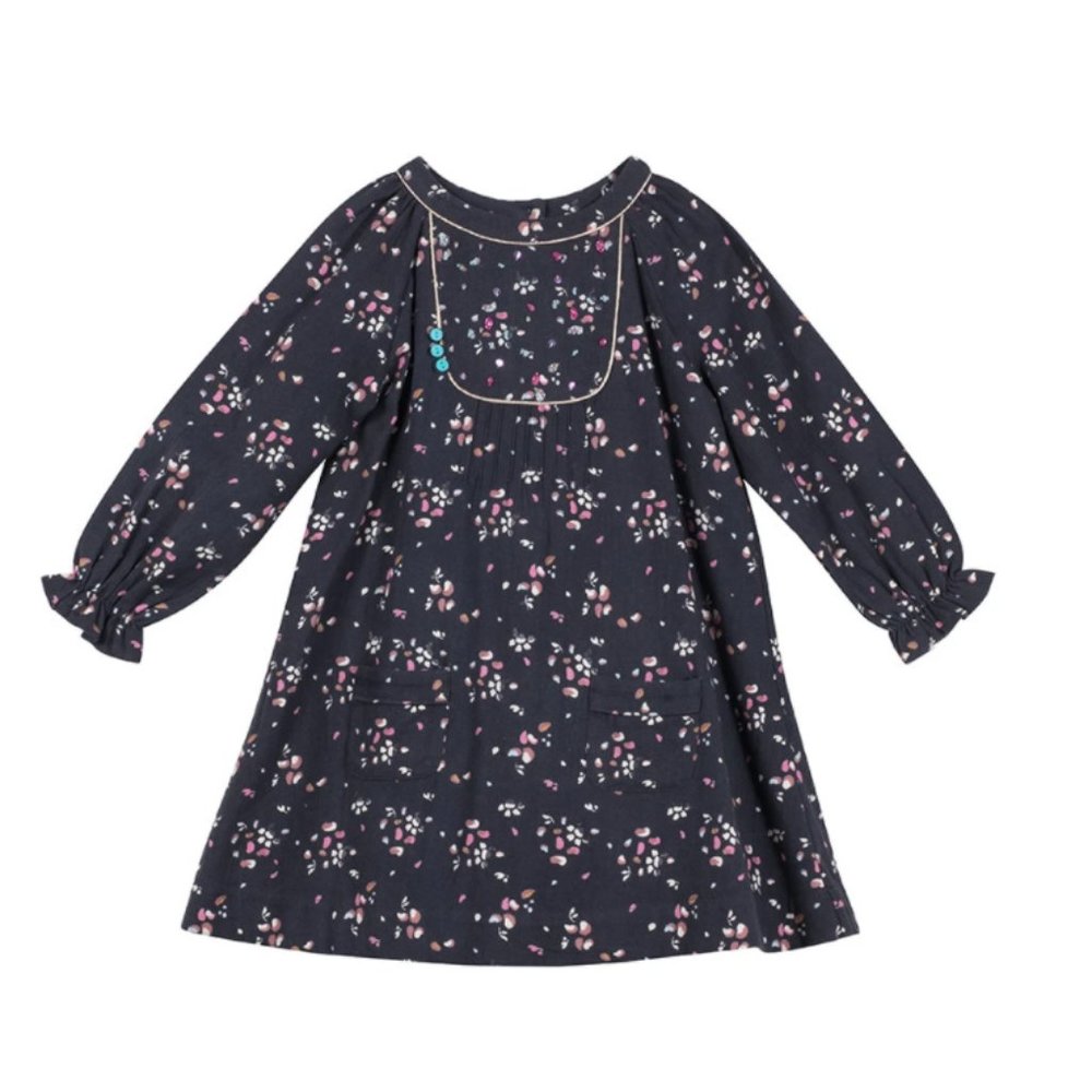 Velveteen Piper Dress, Navy Size 3T - NEW